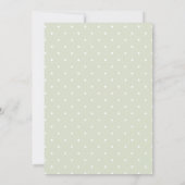 Invitation Fête bébé classique pois vert sauge clair ruban (Dos)