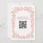 Invitation Fête bébé Code QR Floral Rose de Canard Ridicule (Dos)
