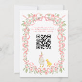 Invitation Fête bébé : Code QR Floral Rose de Silly Goose (Dos)