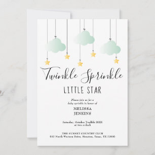 Invitation Fête bébé code QR neutre Twinkle Sprinkle