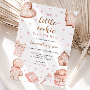 Invitation Fête Bébé Cookie Rose