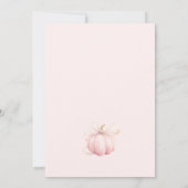 Invitation Fête bébé Coquette Citrouille Rose (Dos)