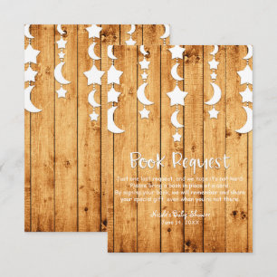 Invitation Fête bébé : demande de livre Moon & Stars Oak Wood