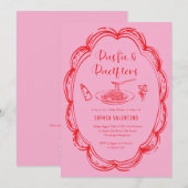 Invitation Fête bébé Doodle Pâtes et Tétines  (Devant / Derrière)