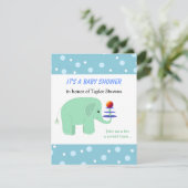 Invitation Fête bébé : éléphant en équilibre (Debout devant)