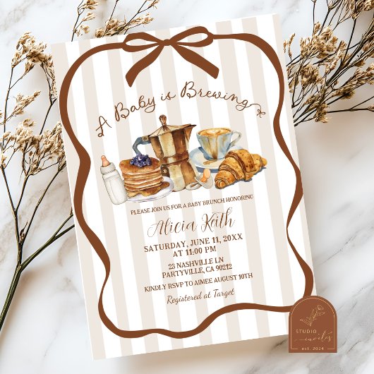 Invitation Fête bébé en route Café Coquette
