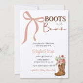 Invitation Fête bébé fille Bottes et Arcs (Devant)