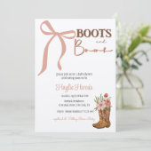 Invitation Fête bébé fille Bottes et Arcs (Debout devant)