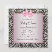 Invitation Fête bébé fille chaussures noires roses léopard ro (Dos)