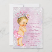 Invitation Fête bébé fille hiver enchanté (Dos)