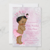 Invitation Fête bébé fille hiver enchanté (Dos)