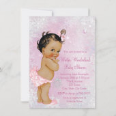 Invitation Fête bébé fille hiver enchanté (Dos)
