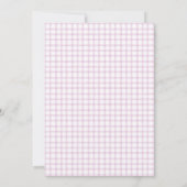 Invitation Fête bébé Fleur sauvage Violette Gingham 006 (Dos)