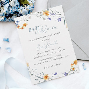 Invitation Fête bébé Fleurs printanières Baby Shower