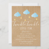 Invitation Fête bébé garçon Twinkle Twinkle / Sprinkle Rustiq (Devant)