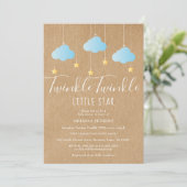 Invitation Fête bébé garçon Twinkle Twinkle / Sprinkle Rustiq (Debout devant)
