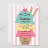 Invitation Fête bébé glace Sweet Scoop (Devant)