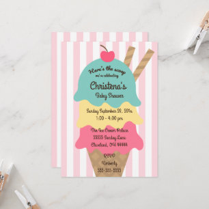 Invitation Fête bébé glace Sweet Scoop