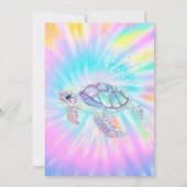 Invitation Fête bébé Glitter Turtle Tie Dye  (Dos)