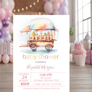 Invitation Fête bébé gourmande : glaces