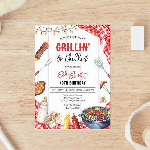 Invitation Fête bébé Grillin & Chillin Barbecue de jardin