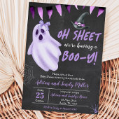 Invitation Fête bébé Halloween Bébé Fantôme Oh Feuille Violet