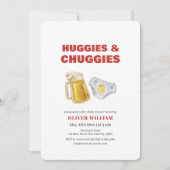 Invitation Fête bébé Huggies Chuggies Bière & Couches (Devant)
