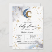 Invitation Fête bébé Lunes Célestes, Étoiles (Devant)