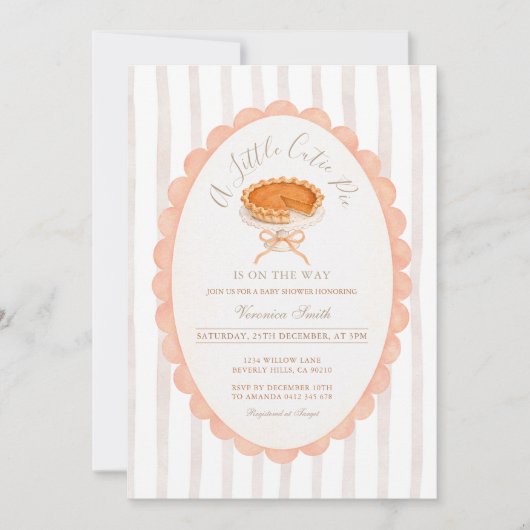 Invitation Fête bébé Moderne Rayures Un Petit Bout de Chou à (Devant)