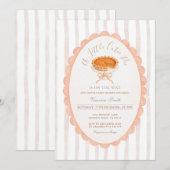 Invitation Fête bébé Moderne Rayures Un Petit Bout de Chou à (Devant / Derrière)