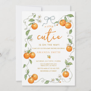 Invitation Fête bébé ORANGES Citron Un Petit Bébé Mignon