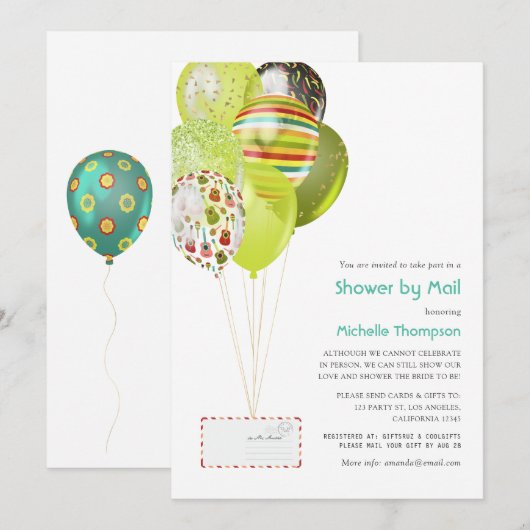 Invitation Fête bébé ou mariage par courrier (Devant / Derrière)