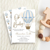 Invitation Fête bébé ours bleu bohème