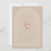 Invitation Fête bébé ours en peluche marron (Dos)