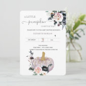 Invitation Fête bébé Paillettes Floral Citrouille Points (Debout devant)