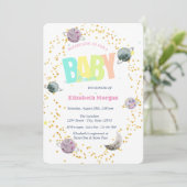 Invitation Fête bébé Planètes, Étoiles Galaxie (Debout devant)