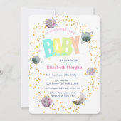 Invitation Fête bébé Planètes, Étoiles Galaxie (Devant)