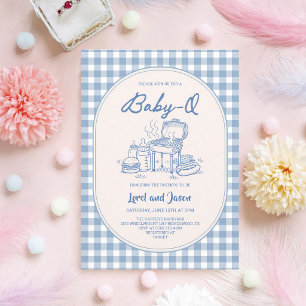 Invitation Fête Bébé Q Barbecue Bébé Bleu Coed