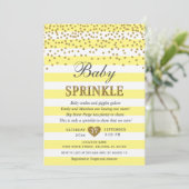 Invitation Fête bébé rayure abeille or jaune clair Neutre (Debout devant)