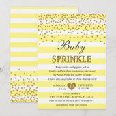 Invitation Fête bébé rayure abeille or jaune clair Neutre (Devant / Derrière)