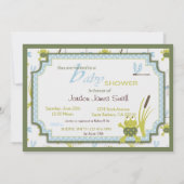 Invitation Fête bébé Ribbit Grenouille et Libellule (Dos)