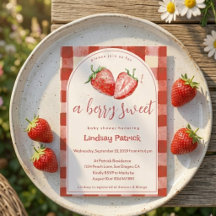 Fête bébé rose rouge à carreaux douce baie fraise