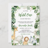 Invitation Fête bébé Safari Wild One  (Devant)