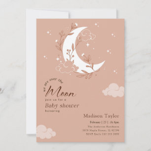 Invitation Fête Bébé sous le Charme de l'Eau et de la Lune