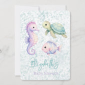 Invitation Fête bébé sous l'océan pastel  (Devant)