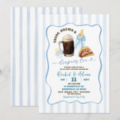 Invitation Fête bébé Stripes Blue Tacos Brews and Babies (Devant / Derrière)