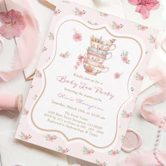 Invitation Fête bébé Tea Party