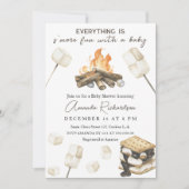 Invitation Fête bébé thème feu de camp et s'mores (Devant)