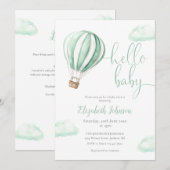 Invitation Fête Bébé Tout Compris Montgolfière Neutre (Devant / Derrière)