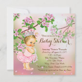 Invitation Fête bébé Tutu Cerisier Perle (Dos)